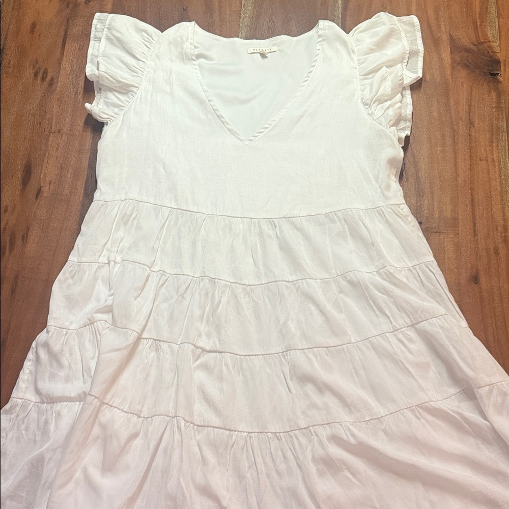 White Tiered Twirl Dress